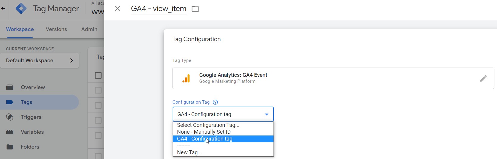 GTM configuration tag