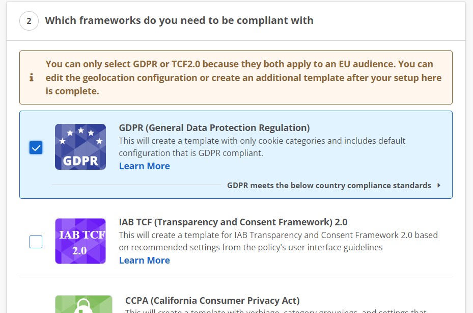 framework to be compliant with